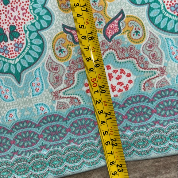 Talbots Light Blue Paisley Floral Stretch Elastic Waist Skirt - Size Large - Picture 11 of 13